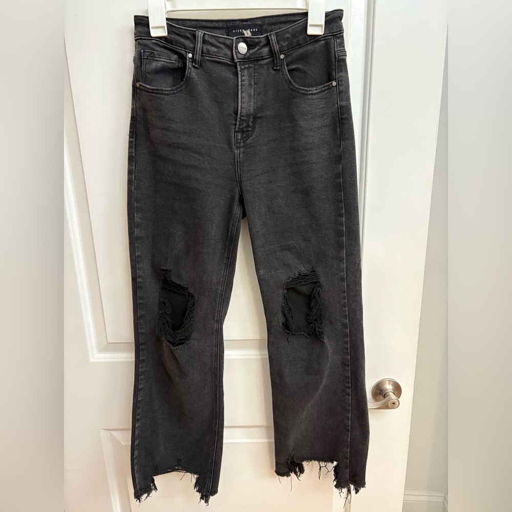 Edgy Black Straight Leg Jeans for Women